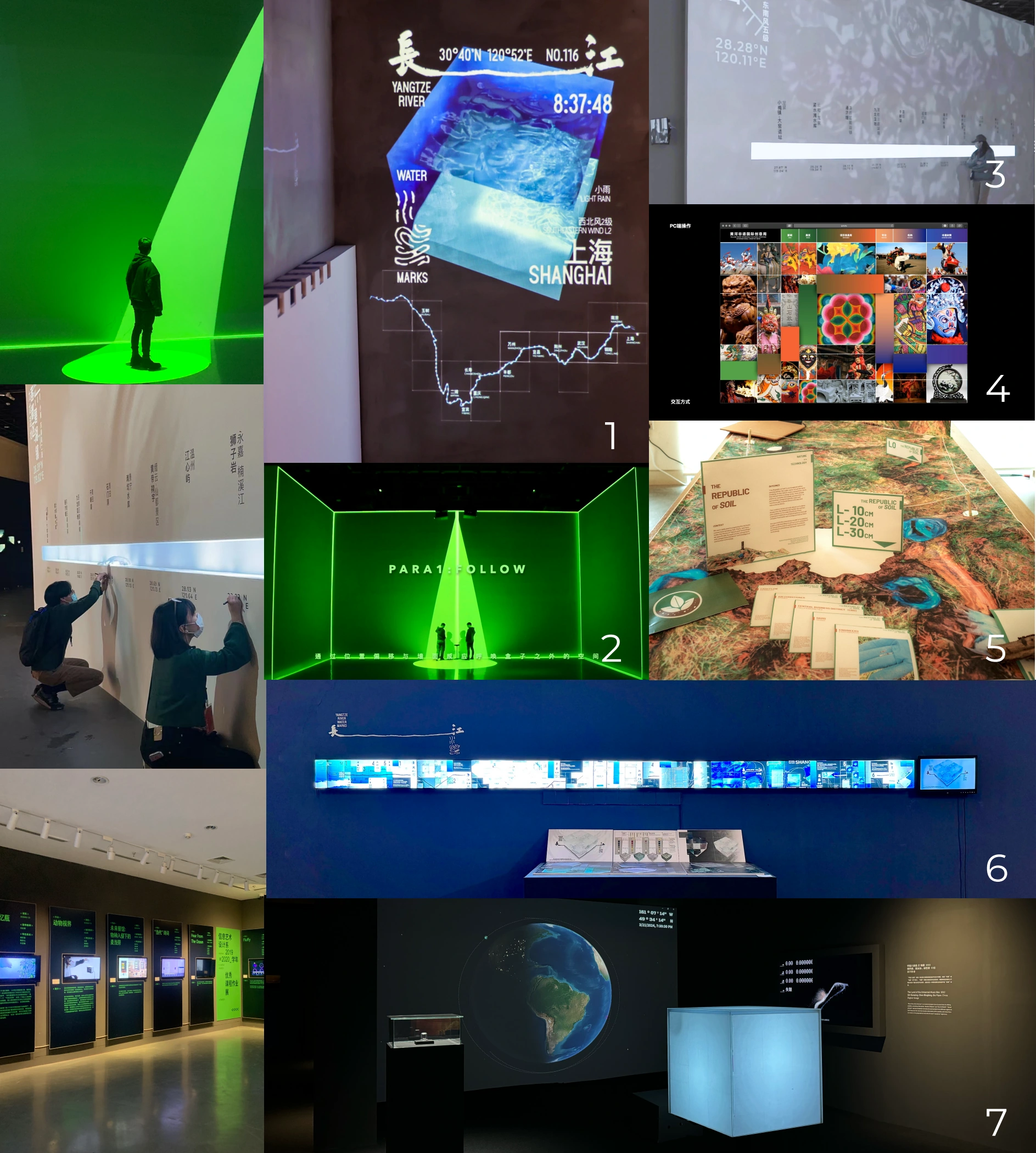 Selected installations and exhibition views.